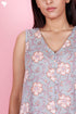 Mulmul Cotton Sleeveless Dress  In Block Print